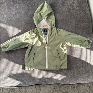 GAP Olive Green Hooded Kids Rain Jacket